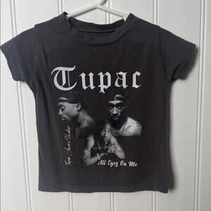 Tupac Kids Black Graphic T-Shirt